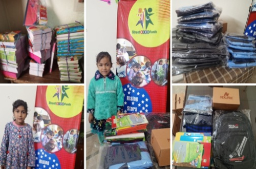 February 1st, 2024: With new course books, bags and new uniforms filled with excitement to learn, 13 SKF children start their new academic year.