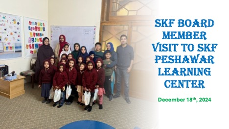 SKF Board Member Fahad Aziz along with his two son's visited the SKF Peshawer Learning Center. 