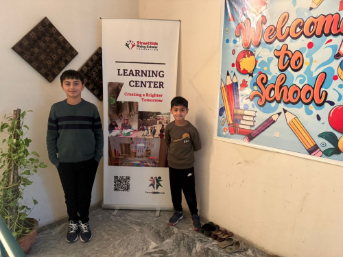 SKF Board Member Fahad Aziz along with his two son's visited the SKF Peshawer Learning Center. 