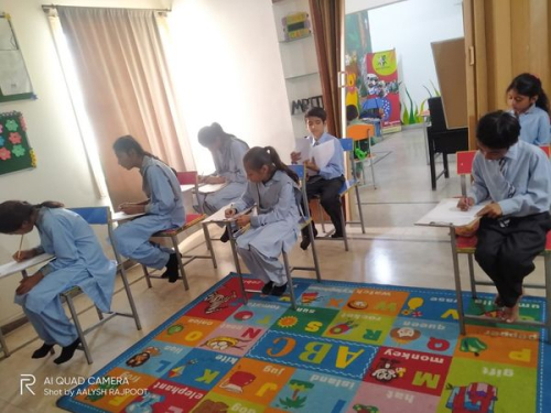 SKF children are busy with their 1st term exams at the SKF Learning Center.